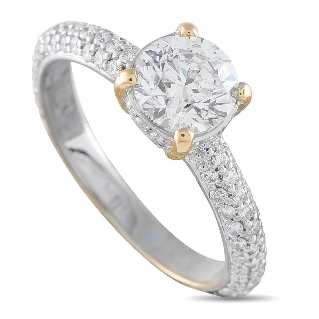 18K WHITE GOLD 1.82CT DIAMOND RING: This luxury ring is ideal for anyone who appreciates minimalist design. Crafted from 18K White Gold, this simple, elegant accessory includes a 1.20 carat Diamond center stone and Diamond accents total