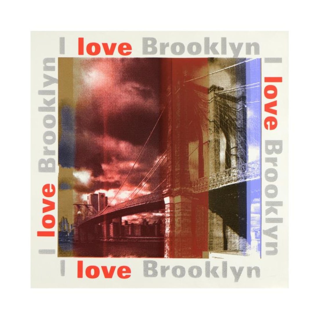 Steve Kaufman (1960-2010), "I Love Brooklyn" Limited Edition Hand Pulled Silkscreen on Canvas, (1 of 3)