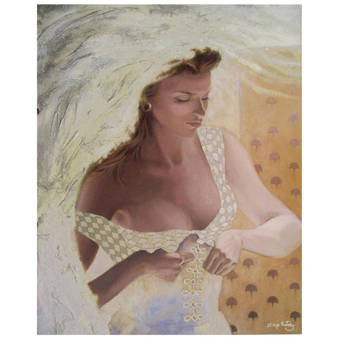 Jean-Paul Loppo Martinez, "La Mariee" Limited Edition Textured Giclee on Board, Numbered and Hand (1 of 1)
