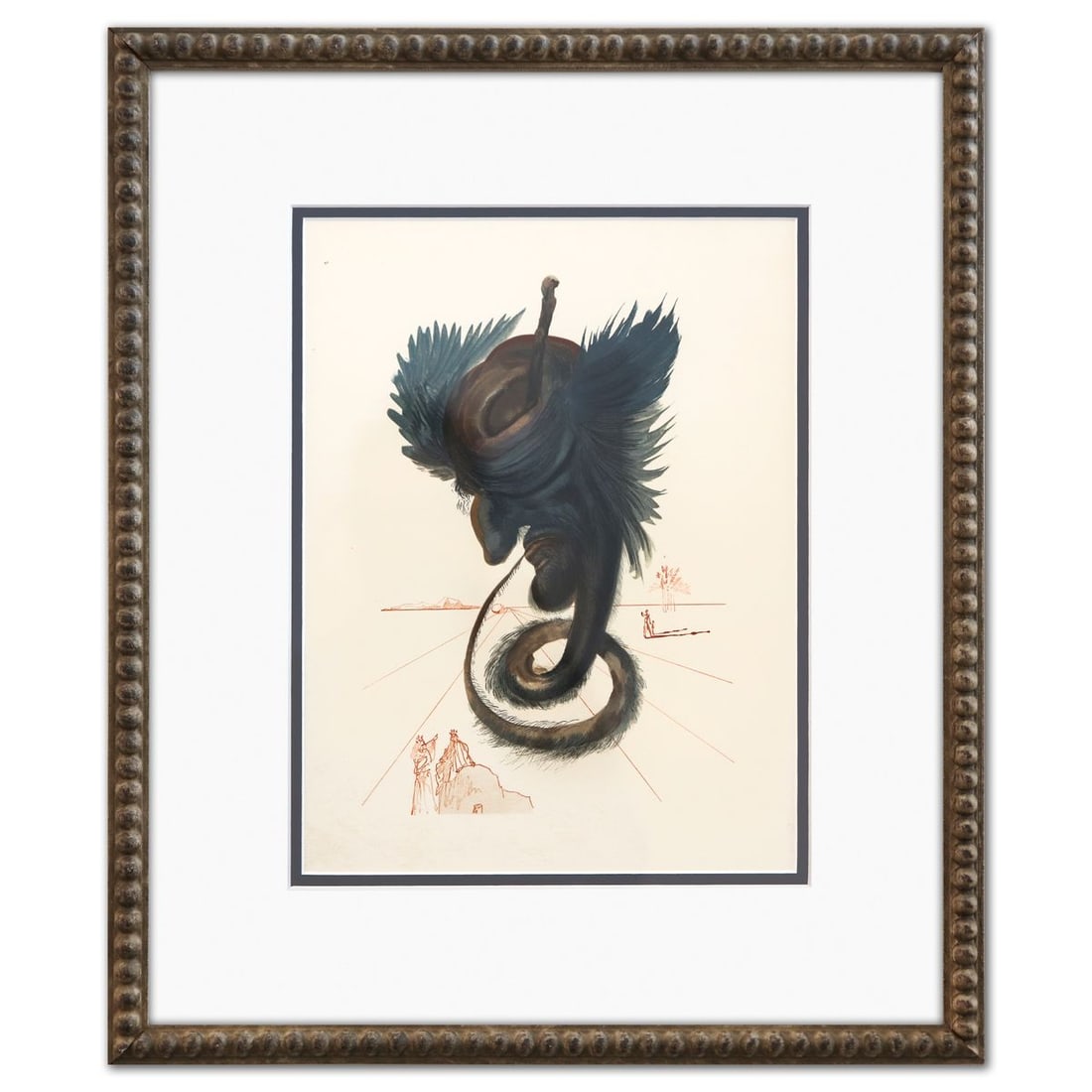 Salvador Dali- Original Color Woodcut on B.F.K. Rives Paper "Inferno 20" (1 of 2)