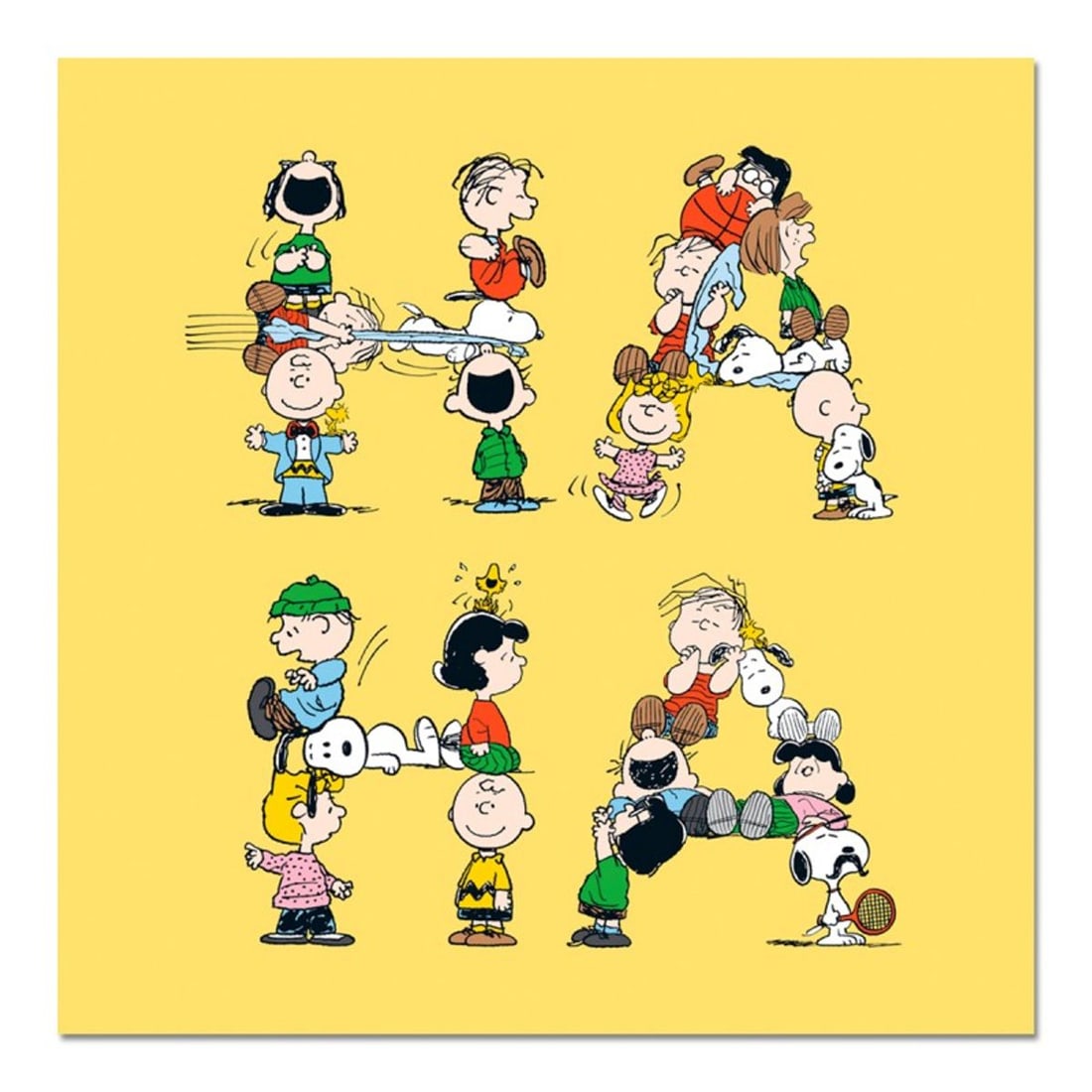 Peanuts, "HA HA!" Hand Numbered Canvas Limited Edition Fine Art Print with Certificate of: A vibrant and striking edition portraying the simple yet emotive art of Charles. M. Schulz, creator of PEANUTS . You'll love the color, it really POPS in person! It looks incredible on the wall and