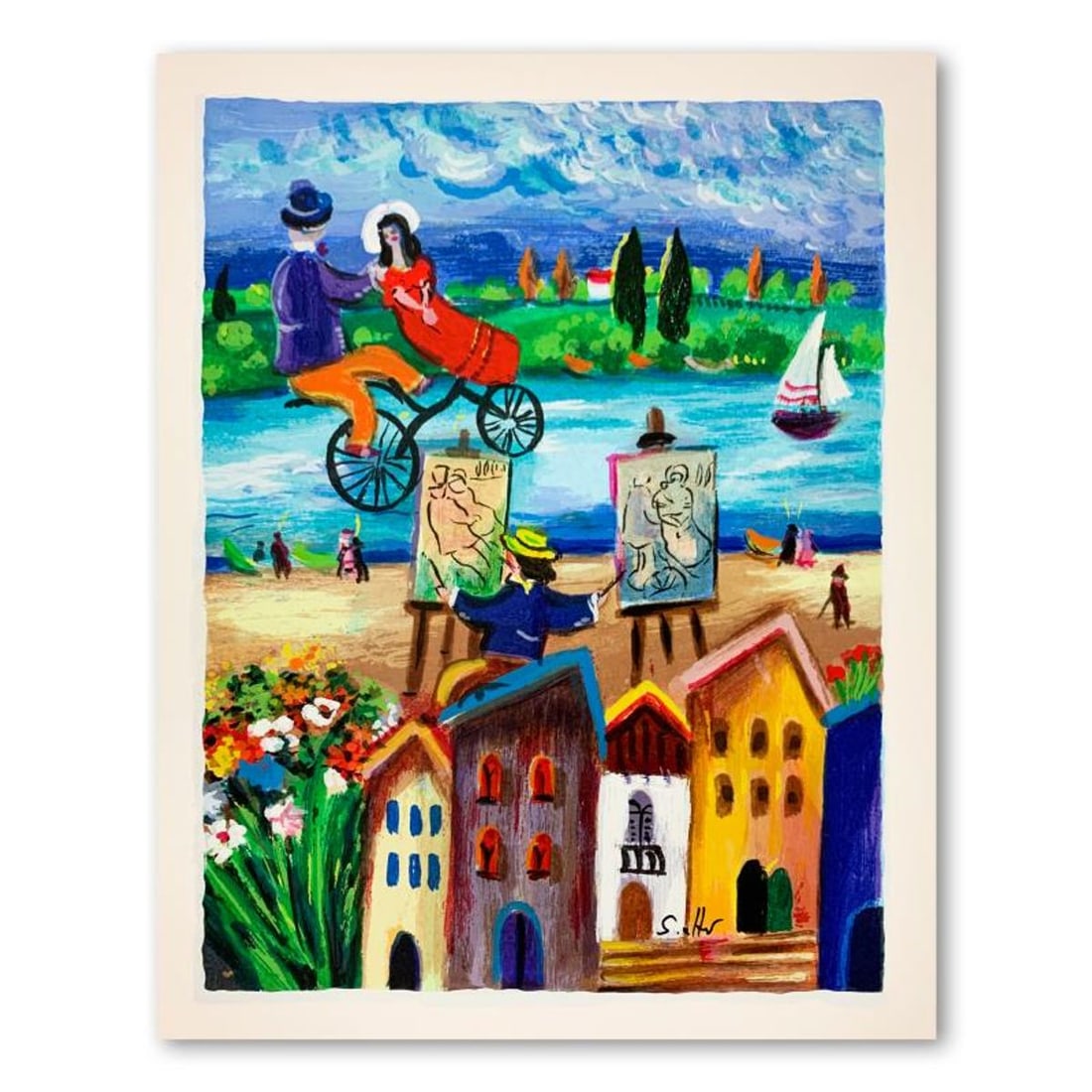 Shlomo Alter (1936-2021), "The Lovers" Hand Signed Limited Edition Serigraph on Paper with Letter of (1 of 2)