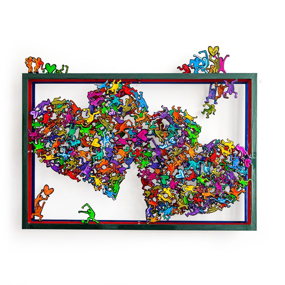 Patricia Govezensky- Original Painting on Cutout Steel "Me & You" (1 of 6)
