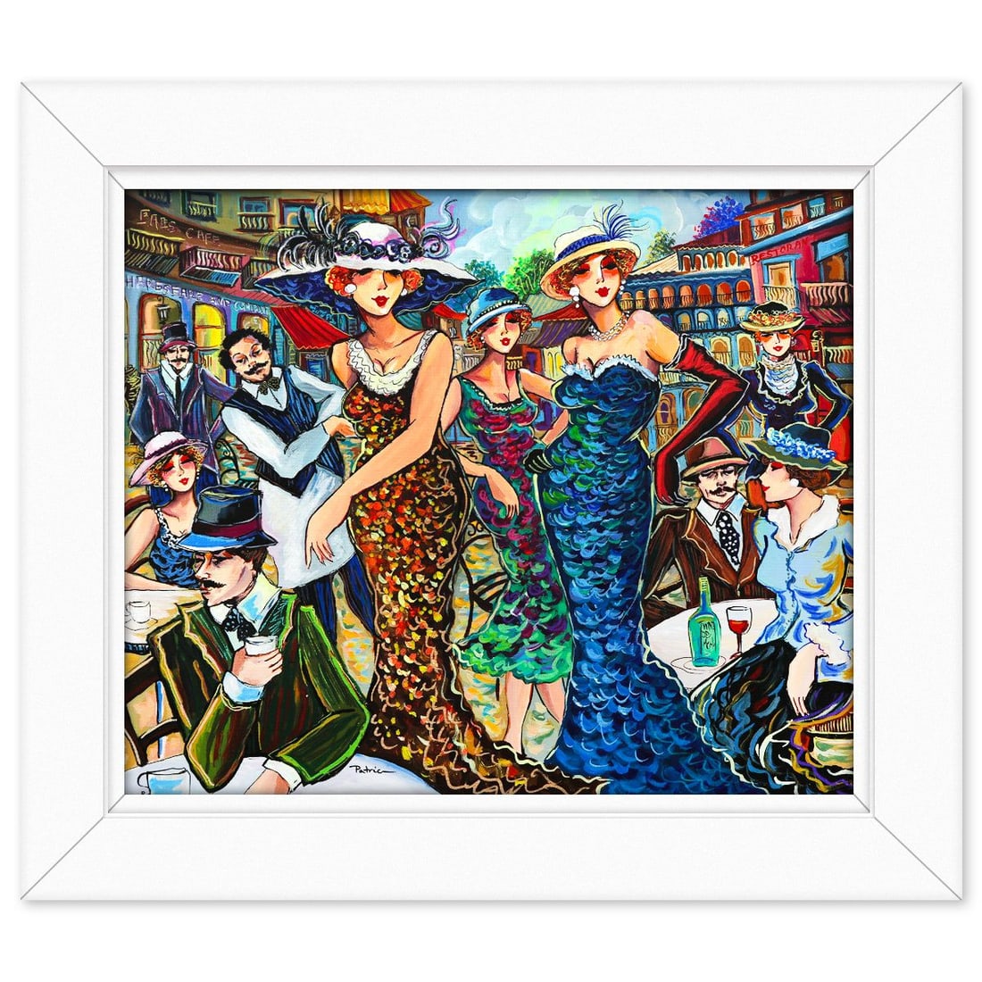 Patricia Govezensky- Original Acrylic on Canvas "Whispers of the Night": Artist: Patricia Govezensky. Medium: Original Acrylic on Canvas. Title: Whispers of the Night. Size: 20" x 24". Measures approx. 26" x 30" (framed). Signature: Hand signed. Certificate of Authenticity