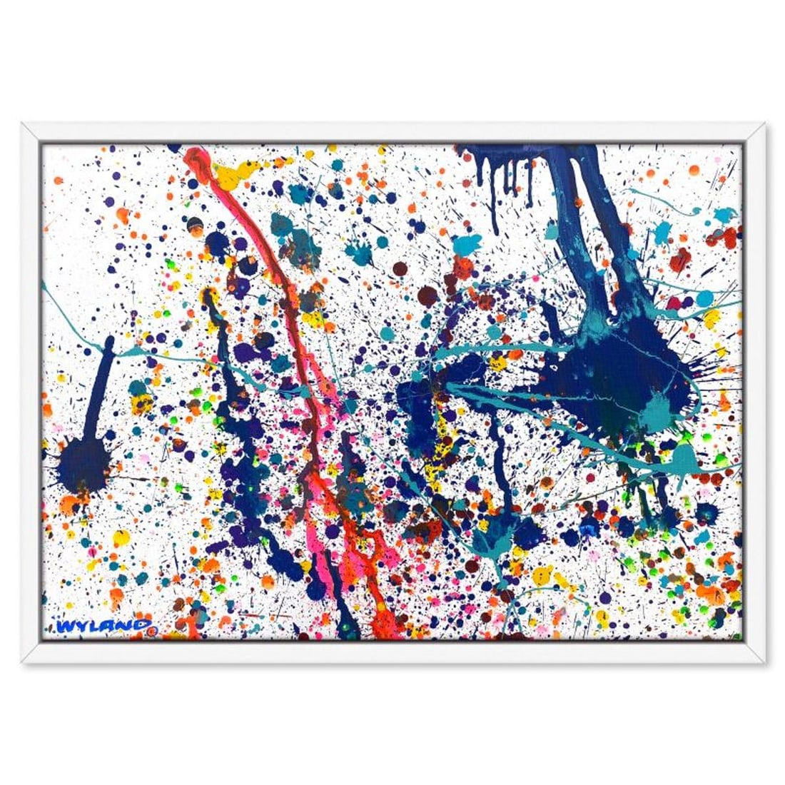 Wyland, Framed Original Acrylic Painting on Canvas, Hand Signed with Letter of Authenticity.: This is an original acrylic painting on canvas by Wyland, hand signed by the artist. This piece comes custom framed. Includes Letter of Authenticity. Measures approx. 28" x 40" (frame), 26.5" x 38.5" 