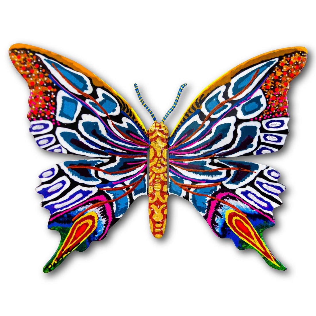 Patricia Govezensky- Original Painting on Cutout Steel "Butterfly": Artist: Patricia Govezensky. Medium: Original Painting on Cutout Steel. Title: Butterfly. Size: 6" x 8". Signature: Hand Signed by the artist. Certificate of Authenticity: Is included. Reference#: 562