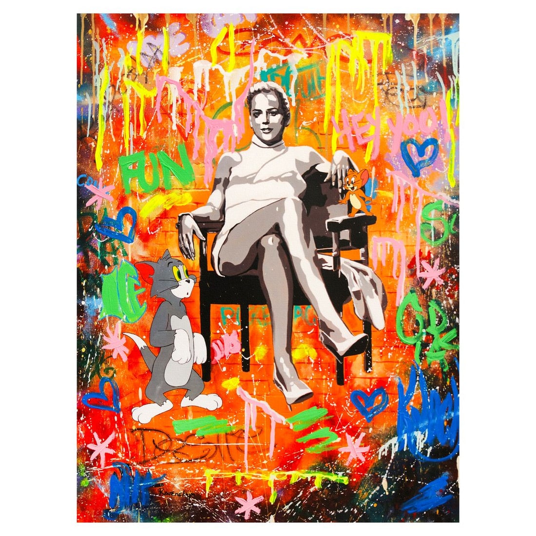 Nastya Rovenskaya- Mixed Media on Canvas "Basic Instinct" (1 of 2)
