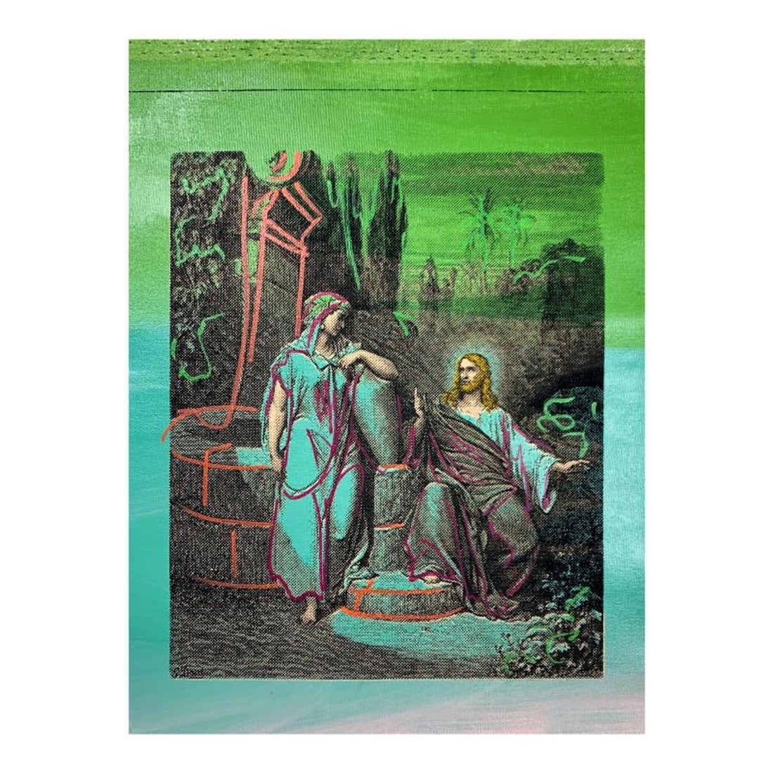 Steve Kaufman (1960-2010), "Jesus and Mary" Hand Signed and Numbered Limited Edition Hand Pulled (1 of 2)