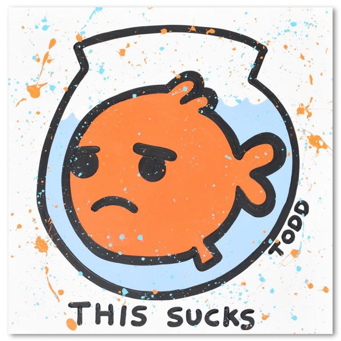 Todd Goldman, "This Sucks" Original Acrylic Painting on Gallery Wrapped Canvas (48" x 48"), Hand (1 of 2)