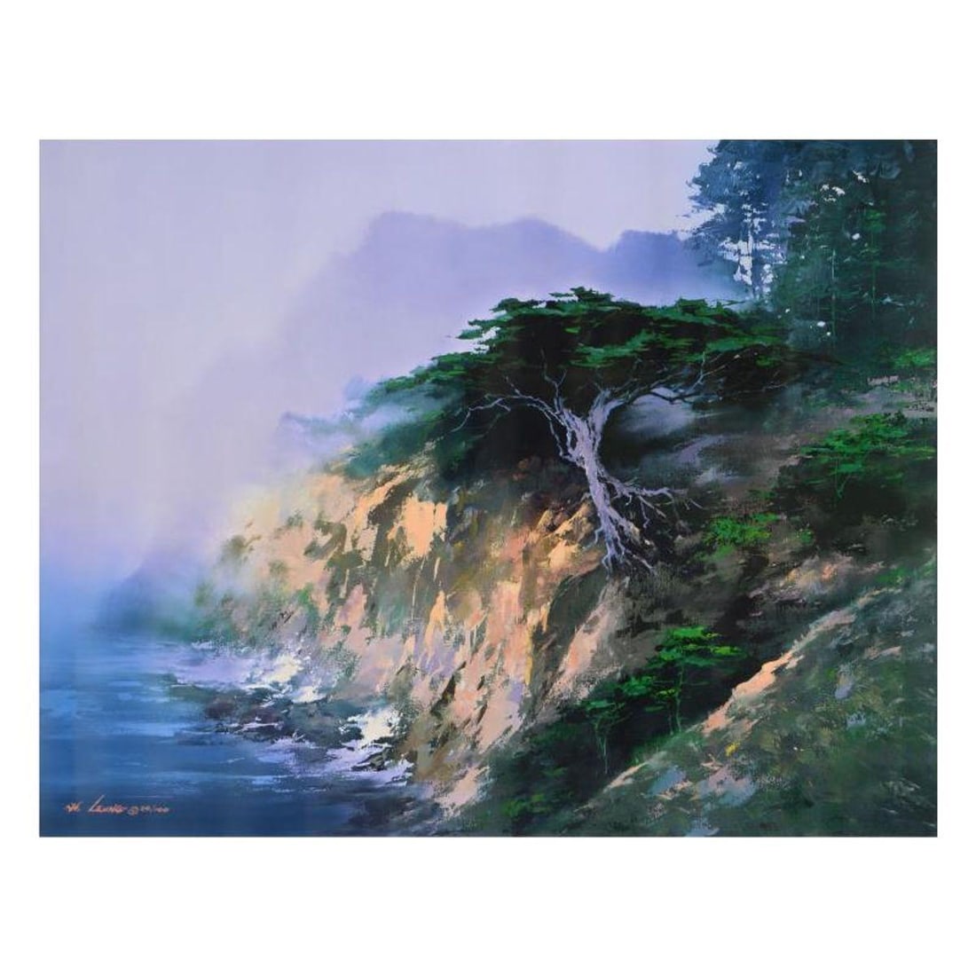 H. Leung, "Big Sur Cypress" Limited Edition on Canvas, Numbered and Hand Signed with Letter of: Big Sur Cypress is a limited edition giclee on canvas by H. Leung, numbered and hand signed by the artist. Includes Letter of Authenticity. Measures approx. 40" x 30" (image).
