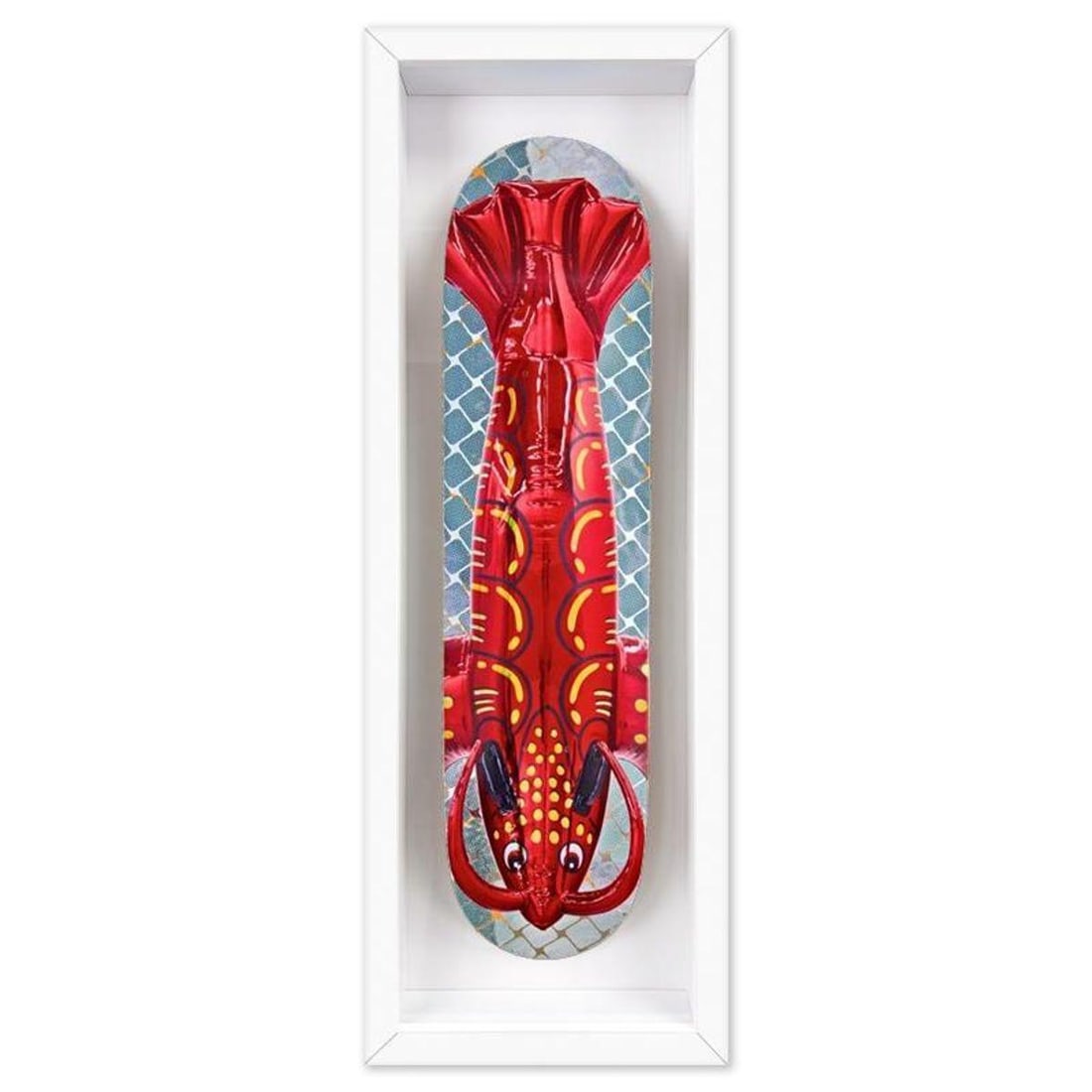 Jeff Koons, "Lobster" Framed Limited Edition Skateboard, Plate Signed with Letter of Authenticity. (1 of 3)