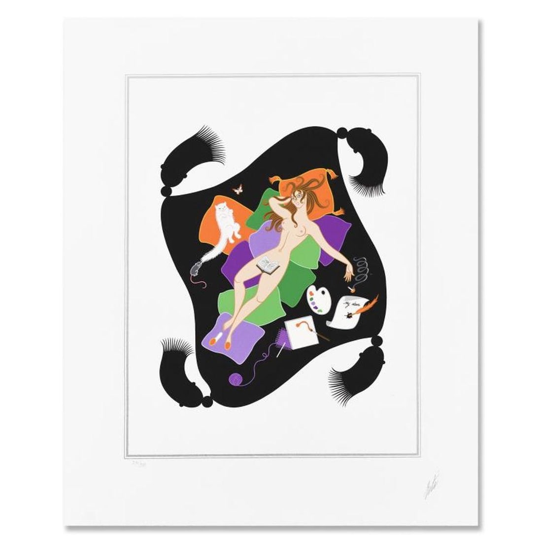 Erte (1892-1990), "Sloth" Limited Edition Serigraph, Numbered 348/350 and Hand Signed with Letter of: Sloth is a limited edition serigraph on paper, numbered 348/350 and hand signed by Erte (1892-1990). Includes Letter of Authenticity. Measures approx. 20.5" x 26" (border), 14.5" x 19.5" (image).