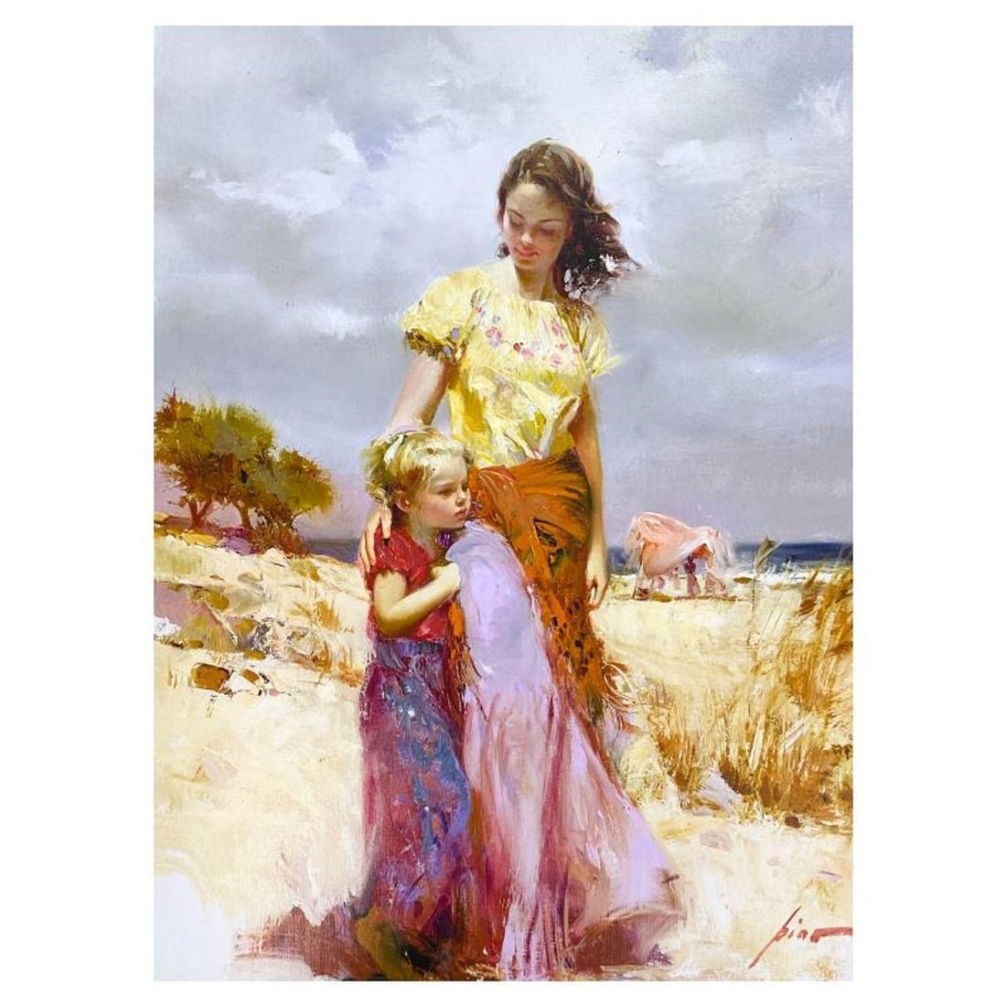 Pino (1939-2010) "Family Retreat" Hand Embellished Limited Edition on Canvas, Numbered and Hand (1 of 2)