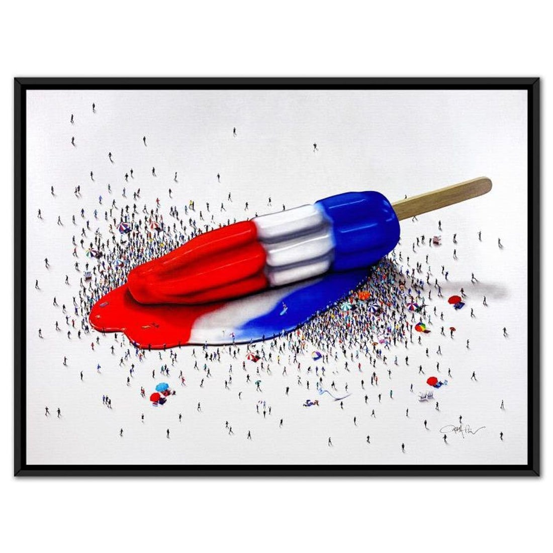 Craig Alan, "Populus: We All Scream" Framed, Hand Signed Limited Edition Canvas with Letter of (1 of 1)