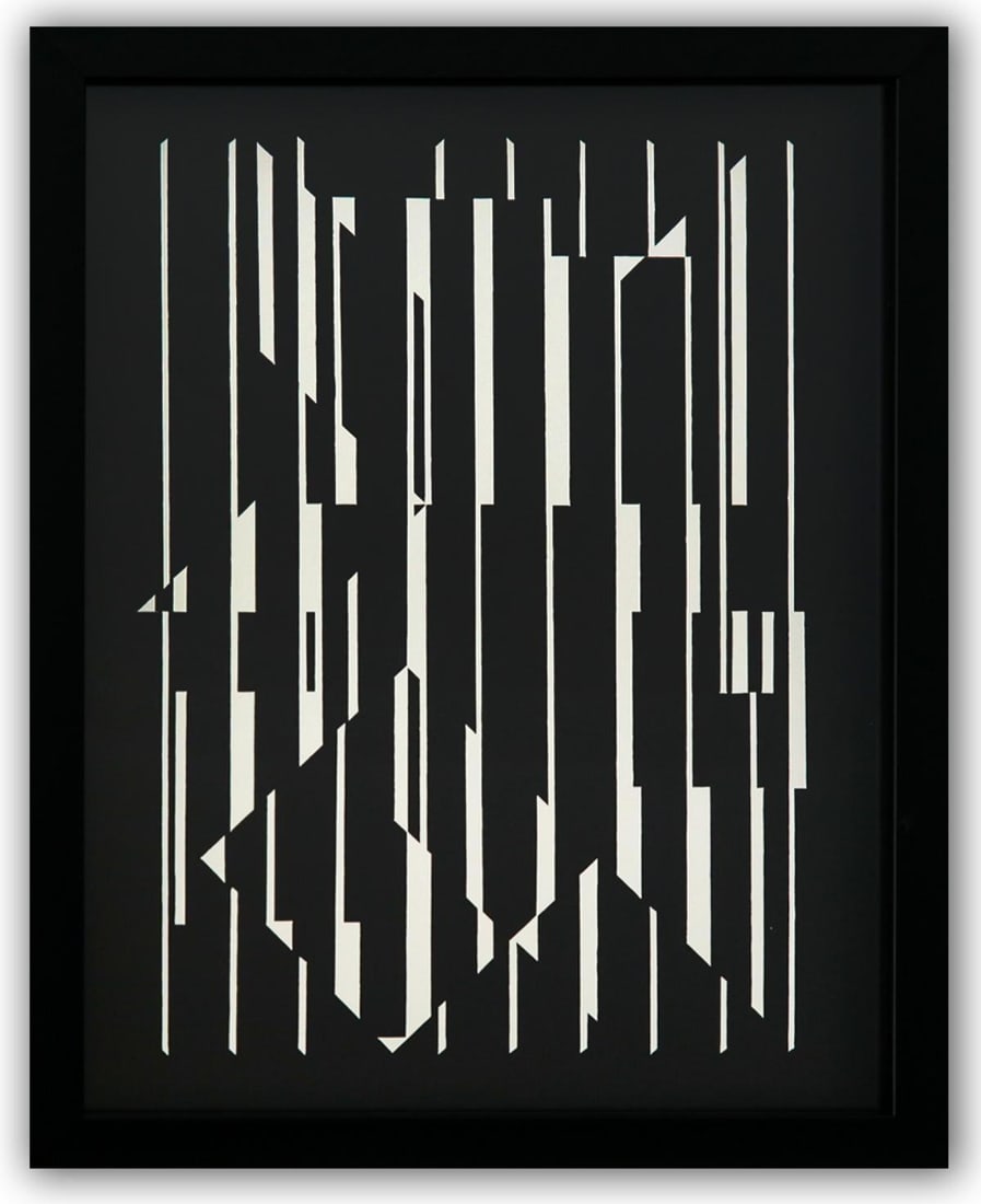 Victor Vasarely- Heliogravure Print "Untitled": Artist: Victor Vasarely. Medium: Heliogravure Print. Title: Untitled. Size: 13" x 10". Measures approx. 15" x 12" (framed). Additional: Custom Framed. Reference#: 21541.