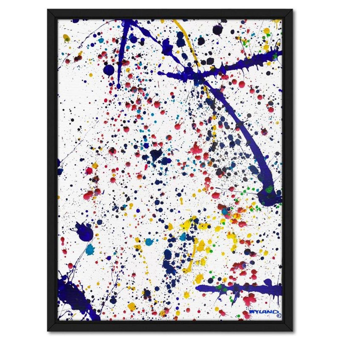 Wyland, "Untitled Abstract" Framed Original Painting on Canvas, Hand Signed with Letter of: This is an original painting on canvas by Wyland, hand signed by the artist. This piece comes custom framed. Includes Letter of Authenticity. Measures approx. 52" x 40" (frame), 49" x 37" (image).