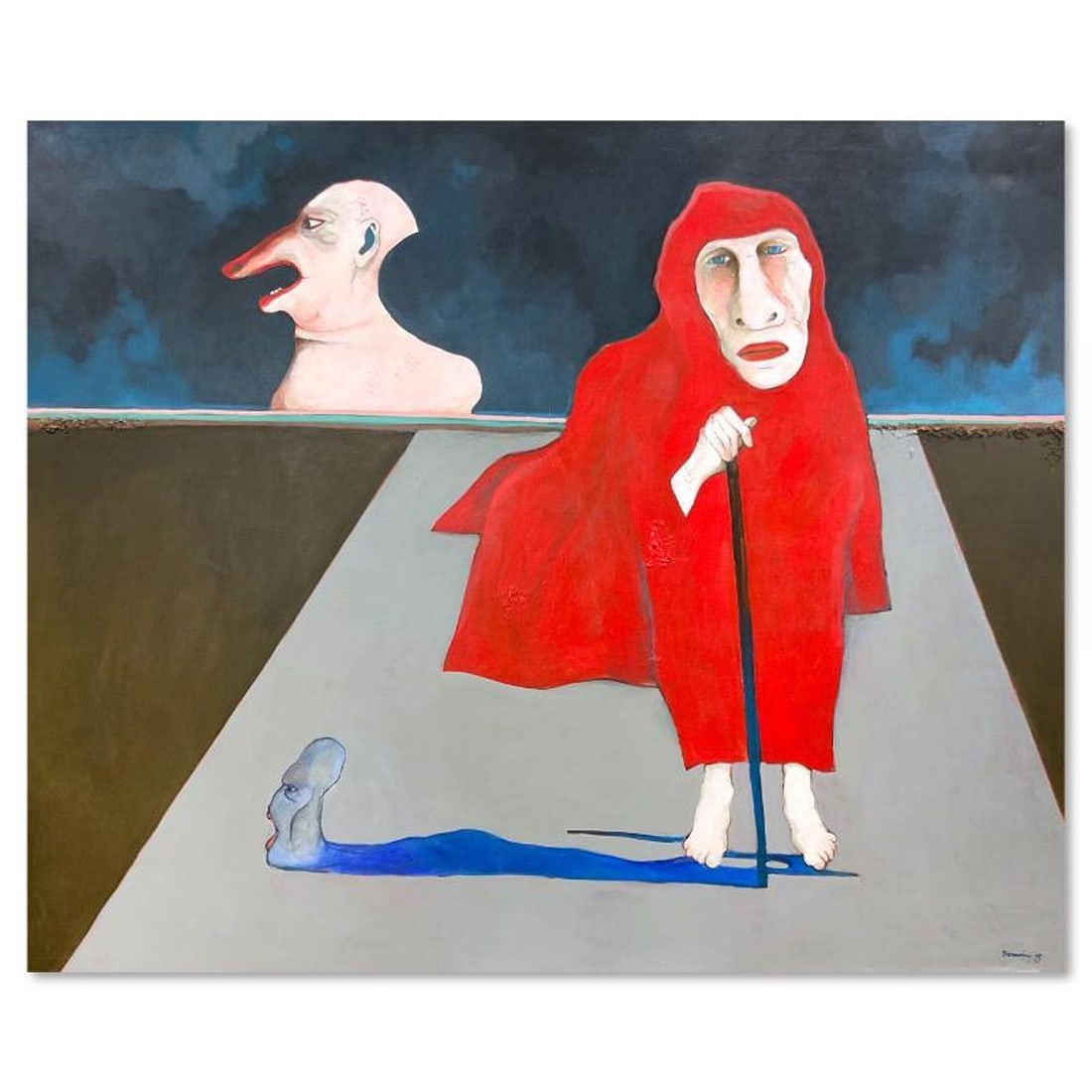 Milton Berwin (1925-2023), Original Painting on Canvas (52" x 66"), Hand Signed with Letter of: This is an original painting on stretched canvas by Milton Berwin (1925-2023), hand signed by the artist. Includes Letter of Authenticity. Measures approx. 52" x 66" (image). Local pickup from our