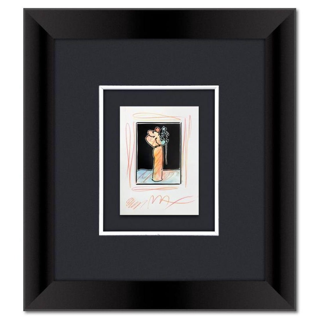 Peter Max, Framed One-of-a-Kind Mixed Media, Hand Signed with Registration Number Certifying (1 of 2)
