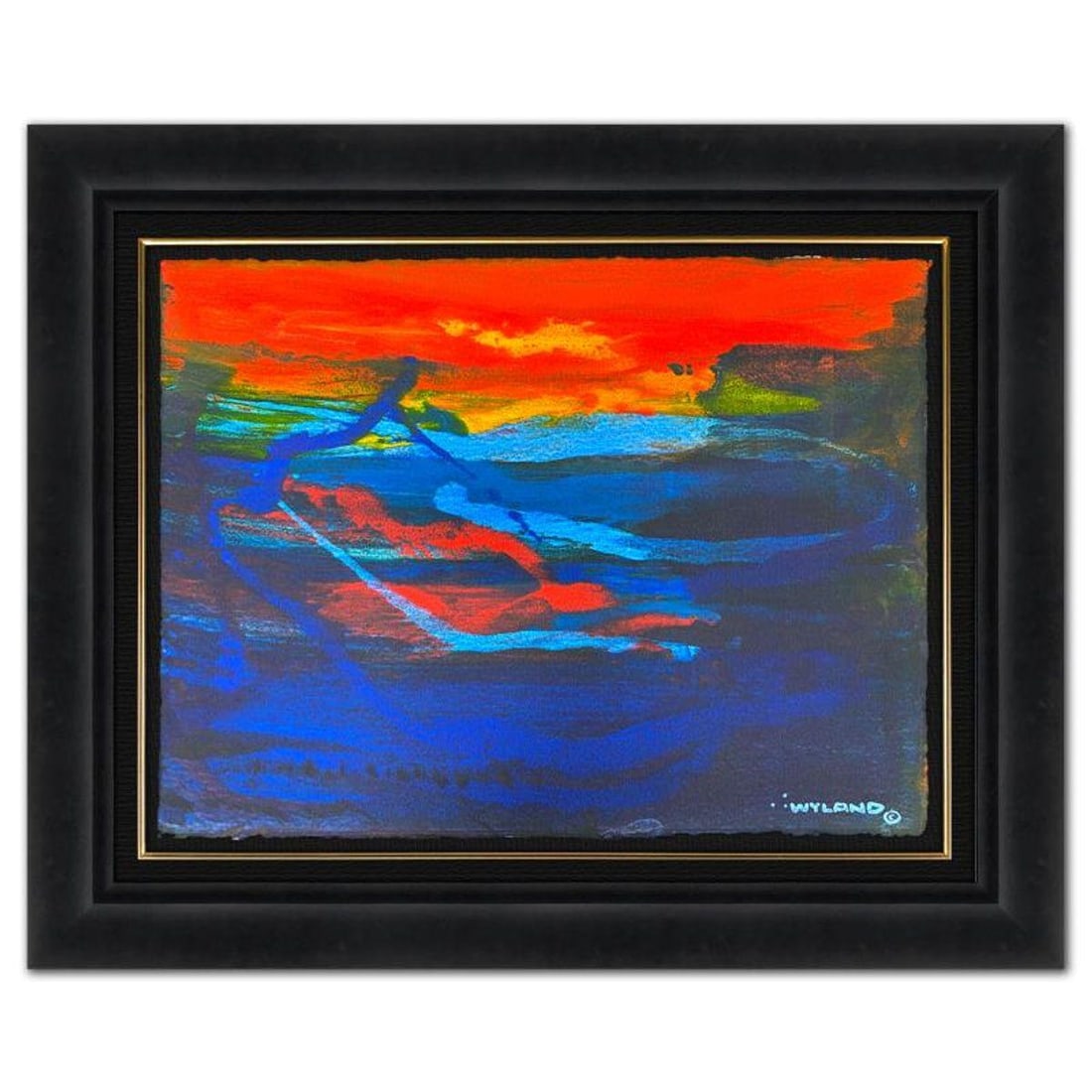 Wyland, "Untitled Abstract" Framed Original Painting on Paper, Hand Signed with Letter of: This is an original watercolor painting on paper by Wyland, hand signed by the artist. This piece comes custom framed. Includes Letter of Authenticity. Measures approximately 31" x 38.5" x (framed), 2