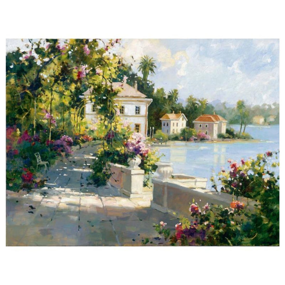 Marilyn Simandle, "Riviera Walk" Hand Embellished Limited Edition on Canvas, Numbered and Hand (1 of 1)