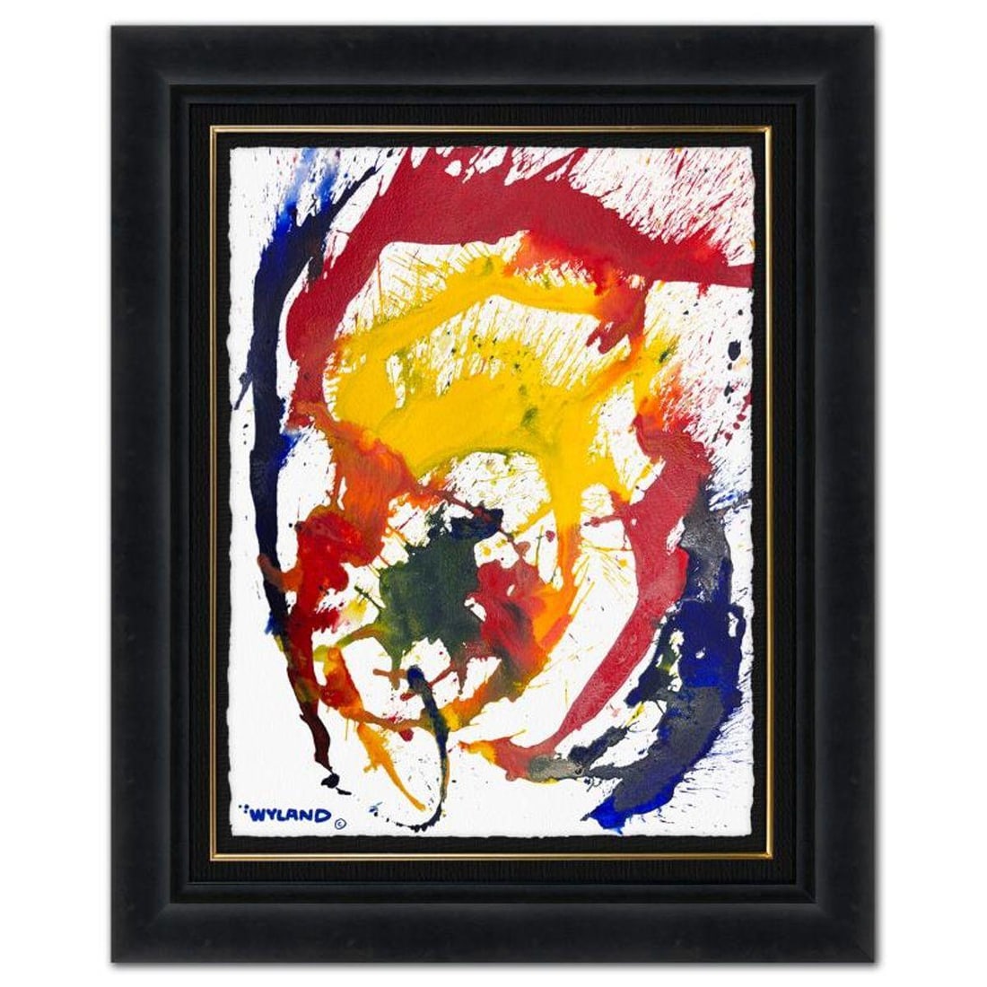 Wyland, "Untitled Abstract" Framed Original Painting on Paper, Hand Signed with Letter of: This is an original watercolor painting on paper by Wyland, hand signed by the artist. This piece comes custom framed. Includes Letter of Authenticity. Measures approximately 38.5" x 31" x (framed), 3