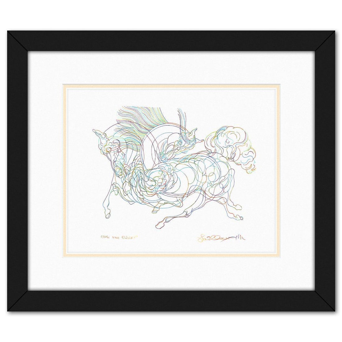 Guillaume Azoulay- Original Drawing "ESSAI MKCI": Artist: Guillaume Azoulay. Medium: Original Drawing. Title: ESSAI MKCI. Size: 11" x 14". Measures approx. 18.5" x 21.5" (framed). Signature: Hand signed. Certificate of Authenticity: Is included. Refe