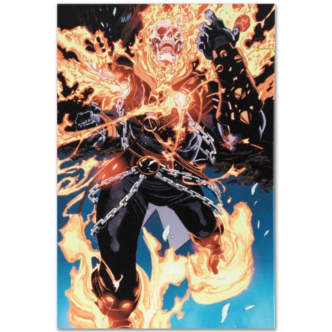 Marvel Comics "Ghost Rider #28" Numbered Limited Edition Giclee on Canvas by Tan Eng Huat with COA.: A piece of comic book history, this limited edition, from original art by Tan Eng Huat, depicts Ghost Rider in a Blaze of Fury. Named 'Best New Talent' in the National Comics Awards (NCA) 2002, Tan En