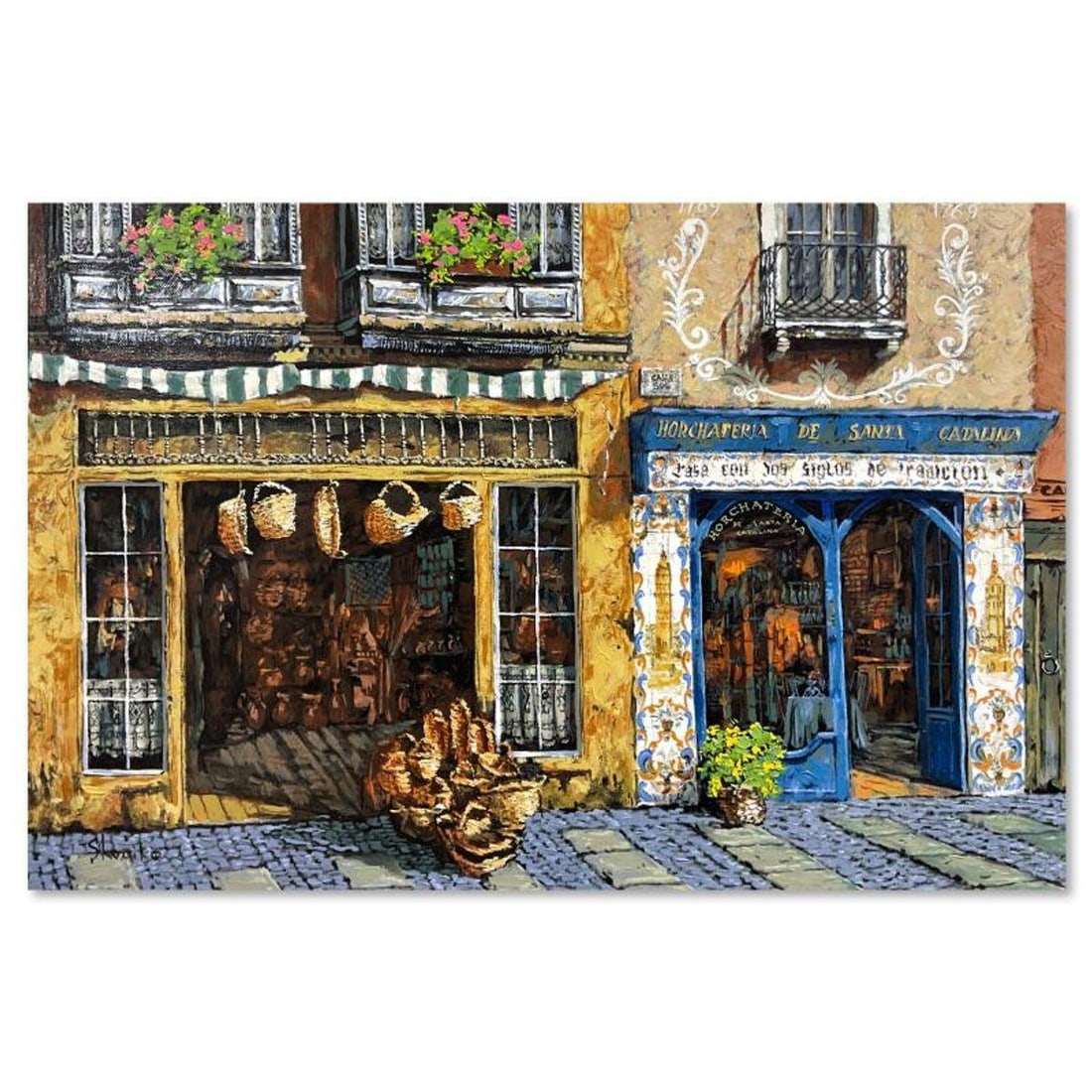 Viktor Shvaiko, "Calle Del Sol" Hand Embellished Limited Edition Printer's Proof on Canvas, Numbered: Calle Del Sol is a hand embellished limited edition printer's proof on stretched canvas by Viktor Shvaiko, numbered and hand signed by the artist. Includes Letter of Authenticity. Measures approx.