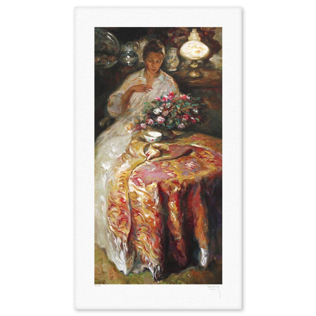 Royo- Serigraph "Winter": Artist: Royo. Medium: Serigraph. Title: Winter. Size: 24" x 12". Signature: Hand signed and numbered. Reference#: 74818.
