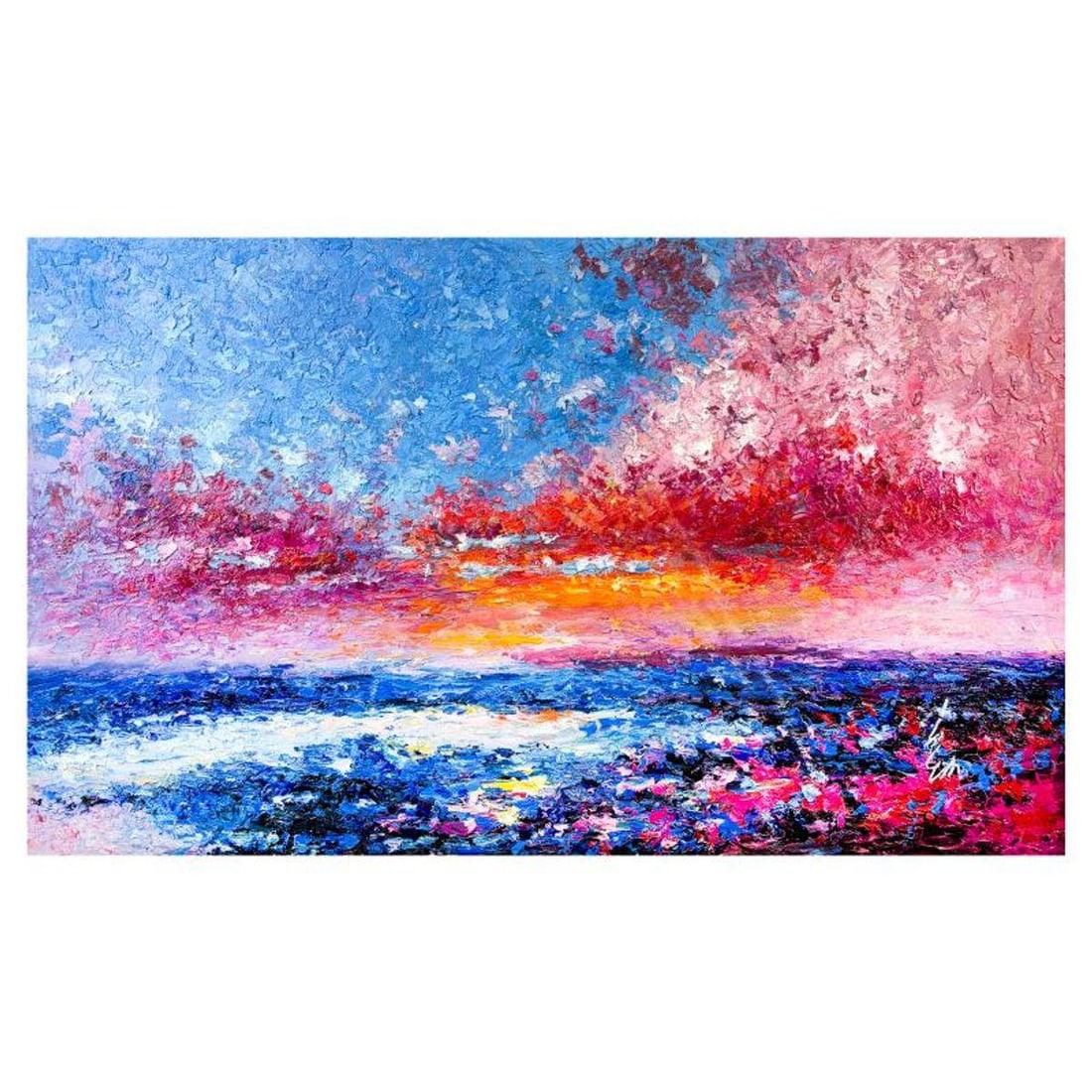 Inam, Original Oil Painting on Canvas, Hand Signed with Letter of Authenticity.: This is an original oil painting on canvas by Inam, hand signed by the artist. Includes Letter of Authenticity. Measures approx. 30" x 50" (image).
