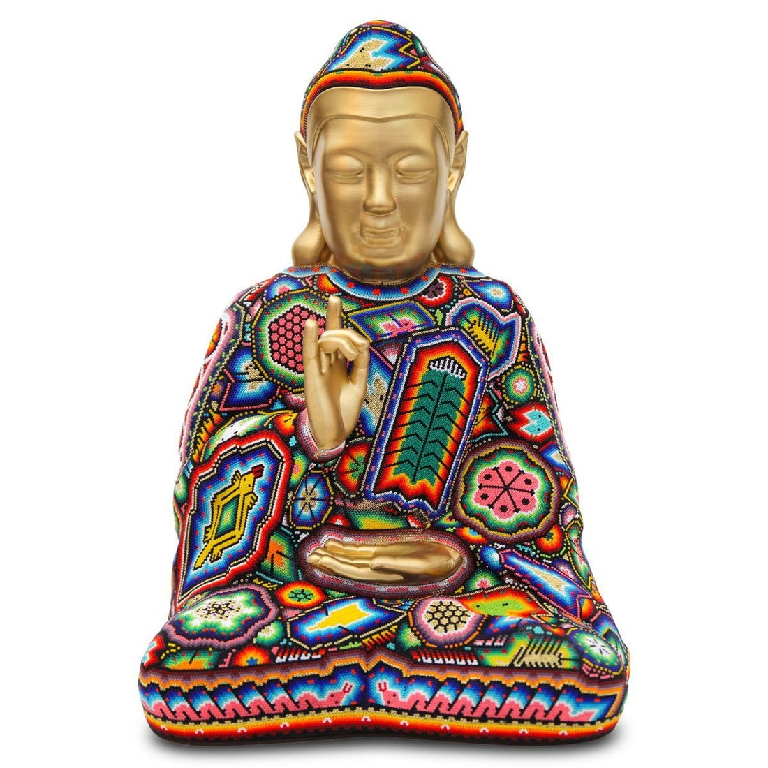 CHROMA aka Rick Wolfryd- Original Mixed Media Sculpture "Buddha Madre": Artist: CHROMA aka Rick Wolfryd. Medium: Original Mixed Media Sculpture. Title: Buddha Madre. Size: 20" x 15". Signature: Hand Signed. Certificate of Authenticity: Is included. Reference#: 54396.