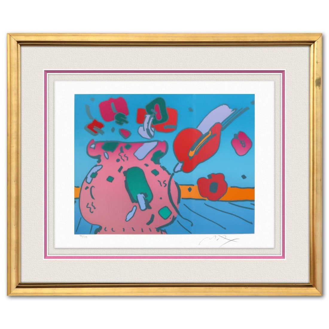 Peter Max- Vintage Lithograph: Artist: Peter Max. Medium: Vintage Lithograph. Size: 22.5" x 29.5". Measures approx. 36" x 42" (framed). Signature: Hand signed and numbered. Additional: 56/175. Reference#: 10121.