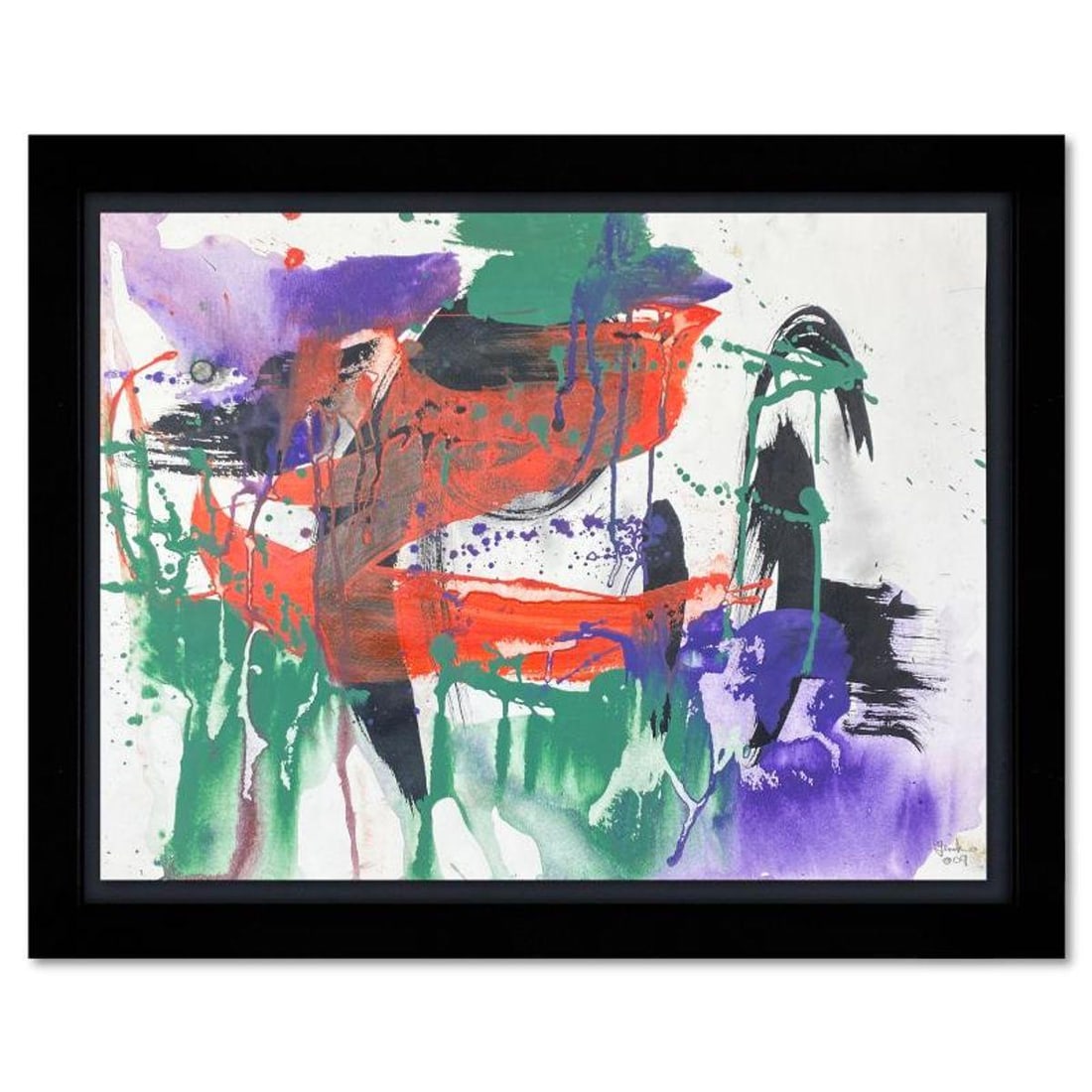 Jenik Cook, Framed Original Acrylic Painting, Hand Signed, Letter of Authenticity.: This is an original acrylic painting on paper by Jenik Cook. Hand signed by the artist, it includes Letter of Authenticity. This piece comes from the artist's personal collection. Measures approximate