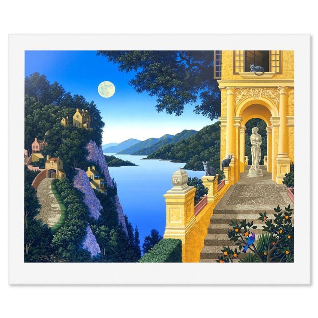 Jim Buckels, "Two Suitors" Limited Edition Printer's Proof Serigraph, Numbered and Hand Signed with: Two Suitors is a limited edition printer's proof serigraph on paper by Jim Buckels, numbered and hand signed by the artist. Includes Letter of Authenticity. Measures approx. 28.5" x 34" (border), 24" 