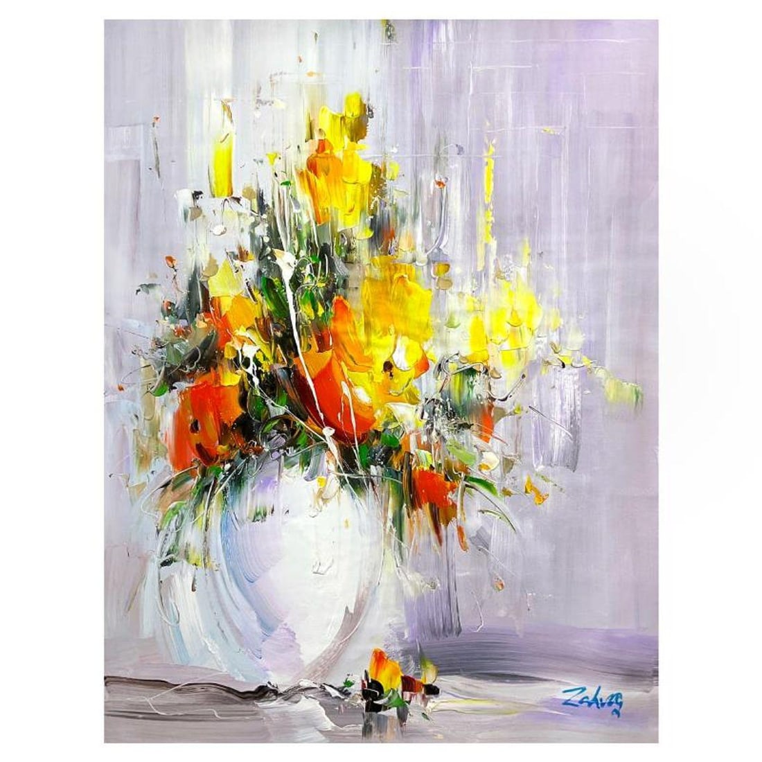 Zahra, Original Acrylic Painting on Canvas (42" x 32"), Hand Signed with Letter of Authenticity: This is an original acrylic painting on canvas by Zahra, hand signed by the artist. Includes Letter of Authenticity. Measures approx. 42" x 32" (image).