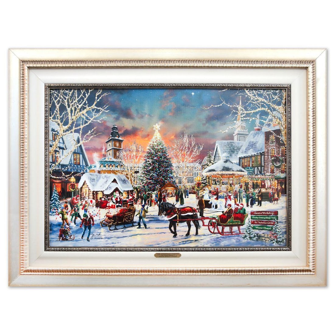 Thomas Kinkade- Hand Embellished Giclee on Canvas "The Christmas Festival" (1 of 4)