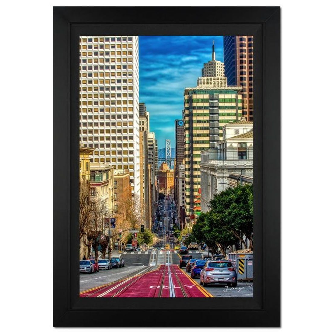 Jongas, "Buzz Town" Framed Limited Edition Photograph on Canvas, Numbered and Hand Signed with (1 of 1)