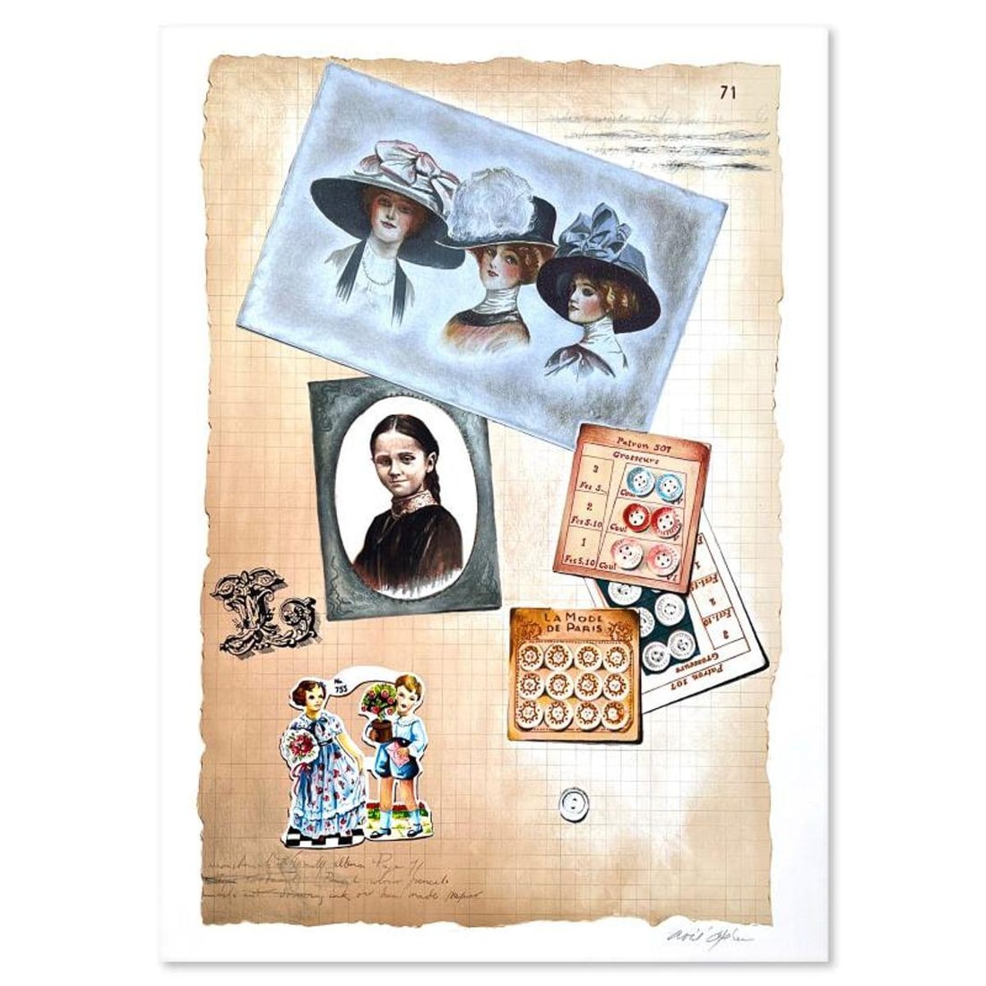 Arie Azene, "Family Album II" Hand Signed, Numbered Limited Edition with Letter of Authenticity.: Family Album II is a limited edition on paper by Arie Azene. The piece comes hand signed by the artist, numbered, and with a letter of authenticity. Measures approximately 26.5" x 17.5". Reference#:
