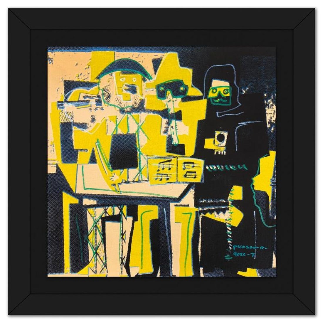 Ringo Daniel Funes, "Picasso Dancers" Framed One-of-a-Kind Mixed Media on Canvas, Hand Signed with (1 of 3)