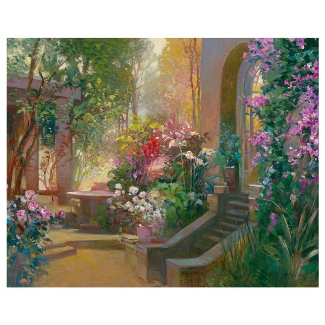 Ming Feng, "Sunlit Passage" Hand Embellished Limited Edition on Canvas, Numbered and Hand Signed (1 of 1)