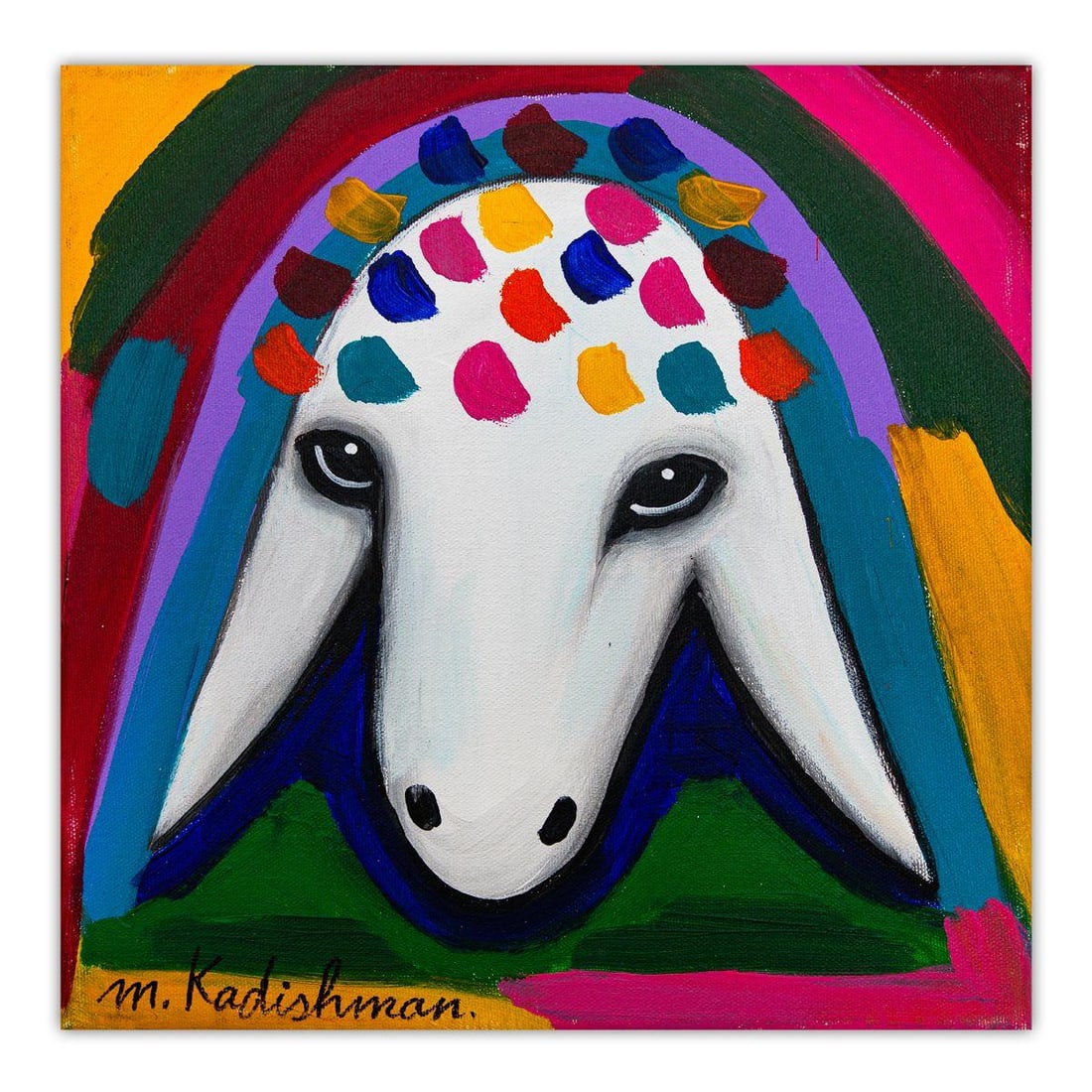 Menashe Kadishman- Original Acrylic on Canvas "Untitled" (1 of 2)