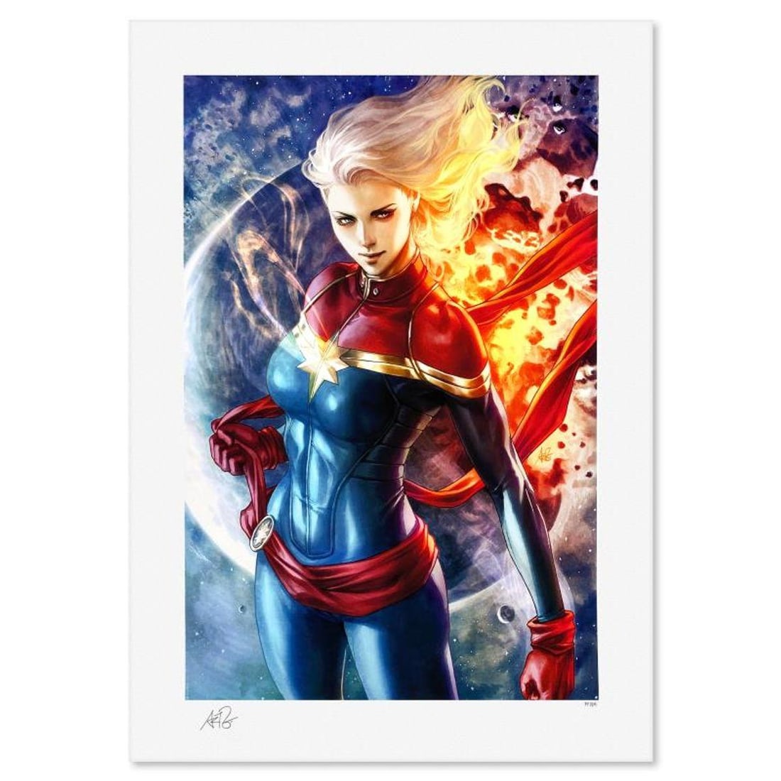 Marvel Comics & Stanley "Artgerm" Lau, "Captain Marvel #1" Limited Edition, PP Numbered 3/4 and (1 of 2)