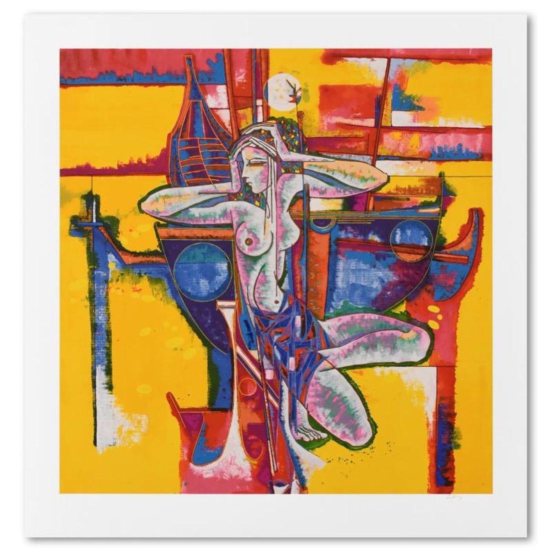Lu Hong, "Passion of Summer" Limited Edition Serigraph, Numbered and Hand Signed with Letter of (1 of 2)