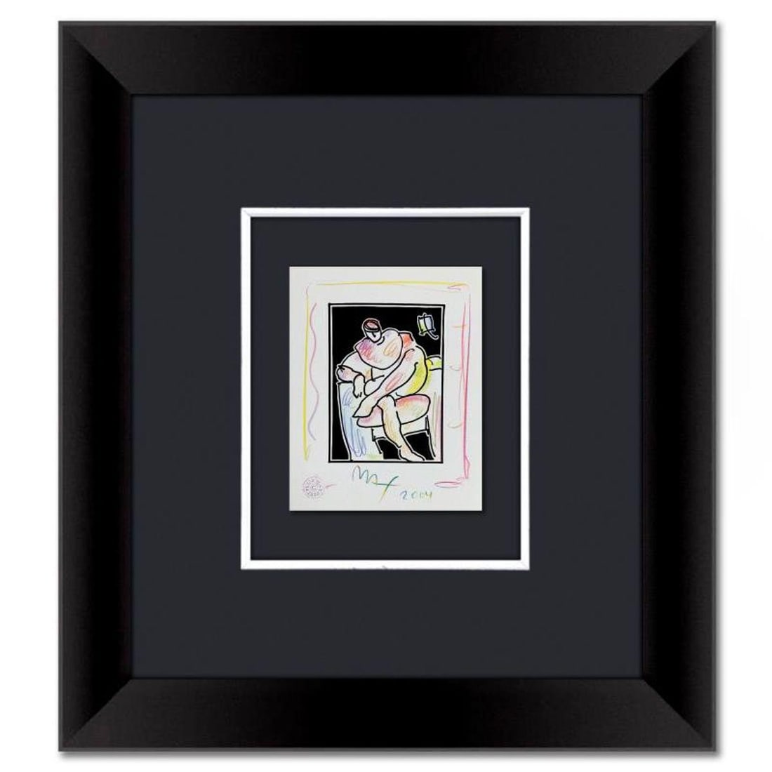Peter Max, Framed One-of-a-Kind Mixed Media, Hand Signed with Registration Number Certifying (1 of 2)
