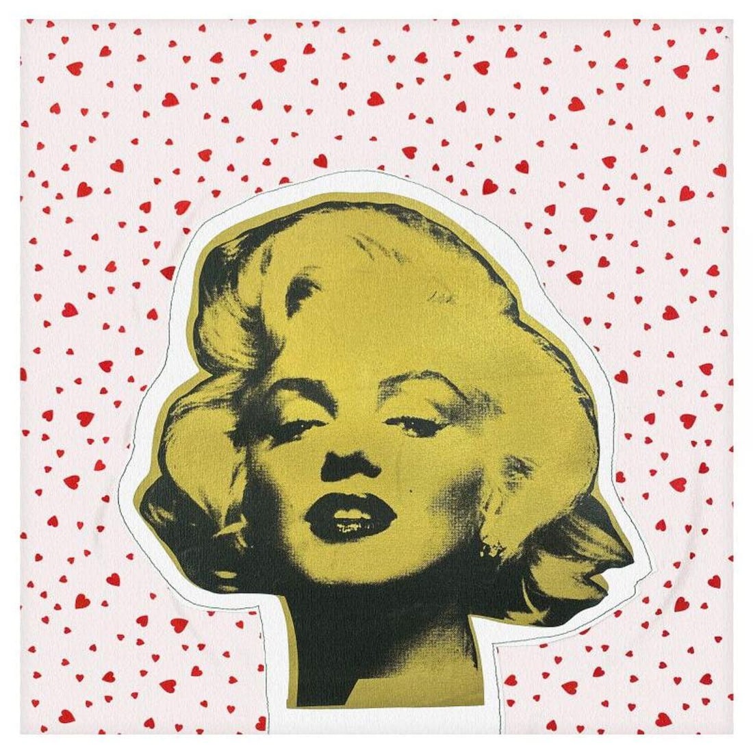 Steve Kaufman (1960-2010), "Marilyn Monroe" Limited Edition Silkscreen on Canvas and Fabric, CP: Marilyn Monroe is a limited edition silkscreen on canvas stitched to fabric backing by Andy Warhol protege, Steve Kaufman (1960-2010). This piece is CP numbered 1/50 and hand signed inverso. Includes 