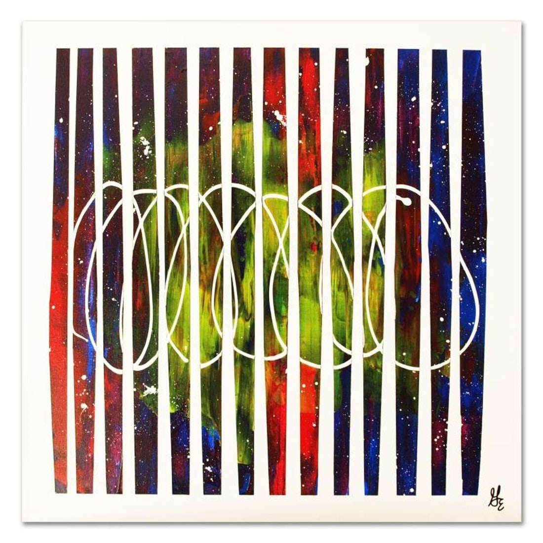 George Marlowe, "Aurora Borealis 1" Original Acrylic Painting on Canvas, Hand Signed with Letter of (1 of 2)