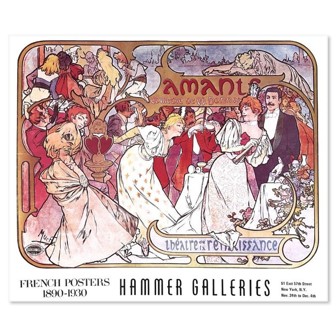 Alphonse Mucha (1860-1939), "Theatre de la Renaissance" Lithographic Poster. (1 of 2)