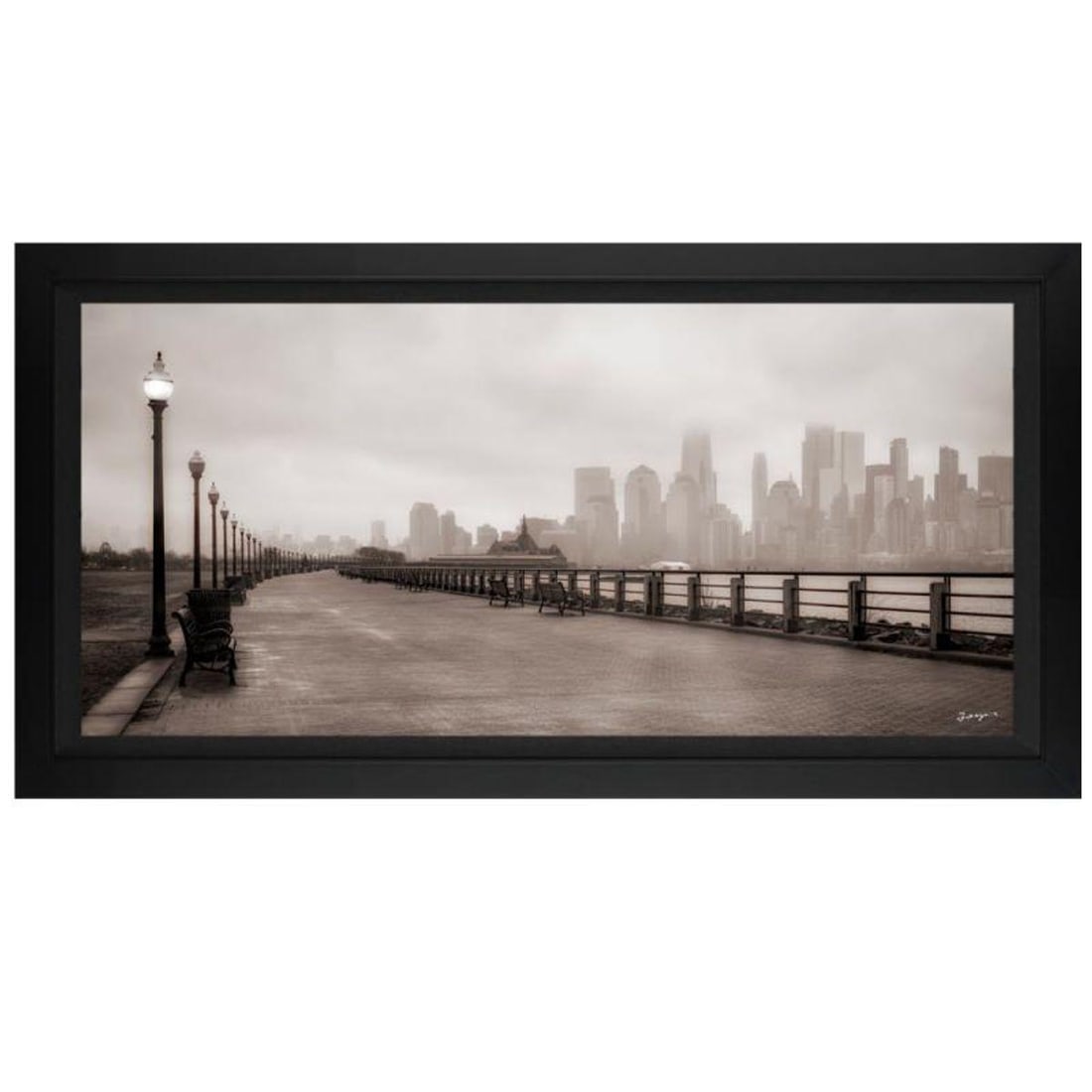 Jongas, "City Fog" Framed Limited Edition on Canvas, Numbered and Hand Signed with Letter of (1 of 1)