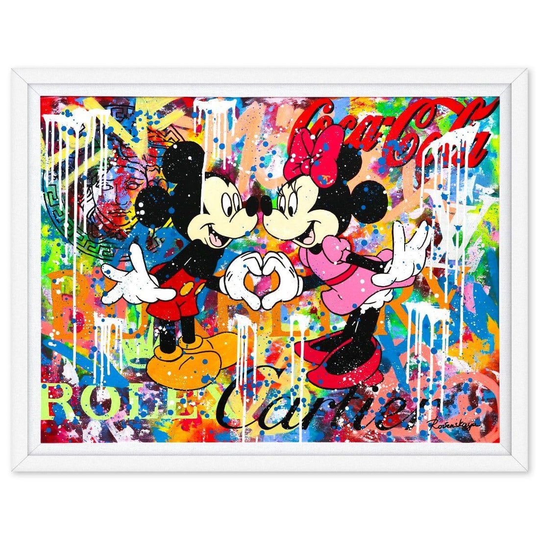 Nastya Rovenskaya- Original Oil on Canvas "This Is Love": Artist: Nastya Rovenskaya. Medium: Original Oil on Canvas. Title: This Is Love. Size: 30" x 40". Measures approx. 34" x 44" (framed). Signature: Hand signed by the artist. Certificate of