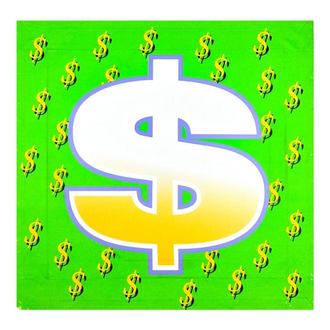 Steve Kaufman (1960-2010), "Dollar Sign (Green Bold)" Hand Signed and Numbered Limited Edition Hand (1 of 2)